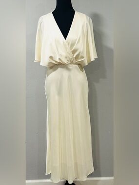 Taylor - Cream Satin-Look Classic Dresss